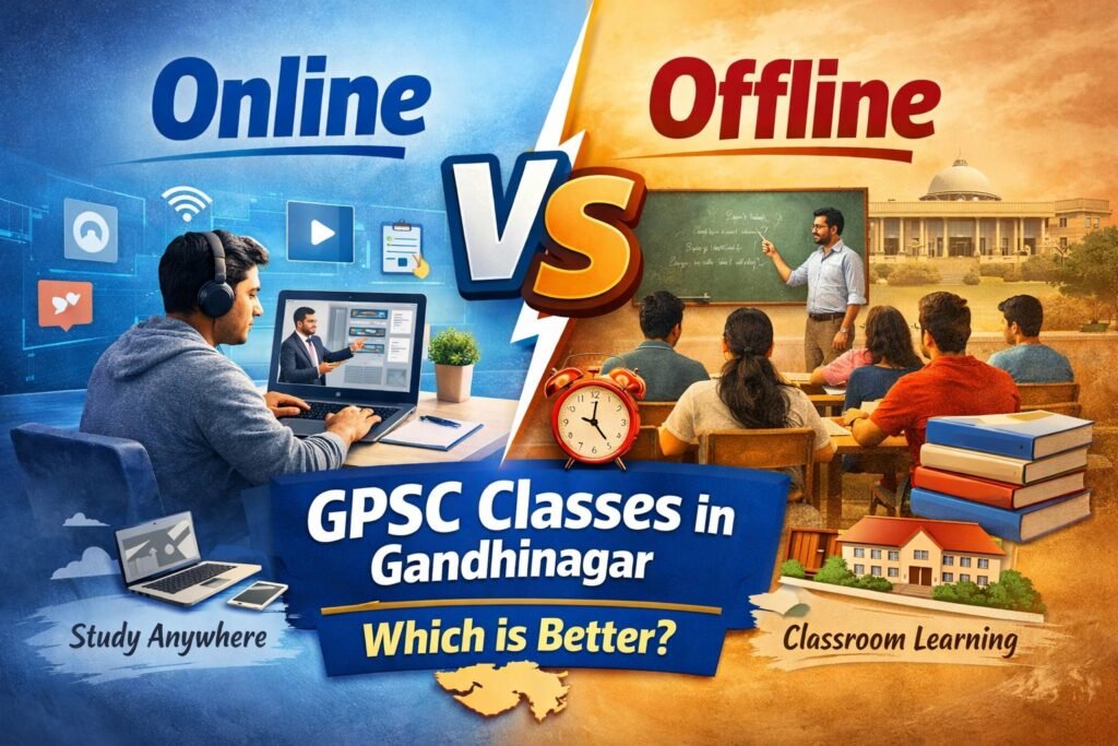 Online or Offline GPSC Coaching in Gandhinagar? Complete Comparison Guide
